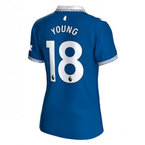 Everton Ashley Young #18 Replica Home Stadium Shirt for Women 2023-24 Short Sleeve